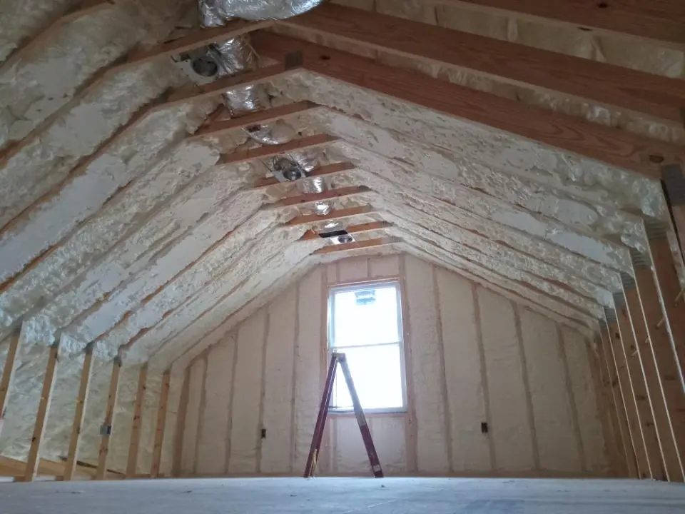 Spray foam roofing application for Crawl Space Insulation project in Merrill